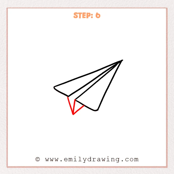 how to draw a paper airplane - Step 6